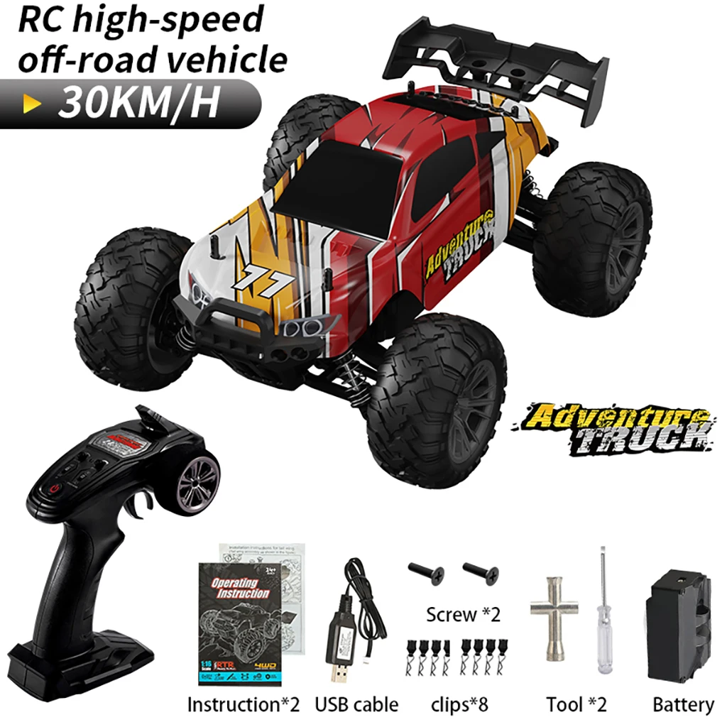 Voiture télécommandée 1:16 4WD C100 tout-terrain escalade, jouet éducatif pour enfants, vue arrière avec détail du châssis.