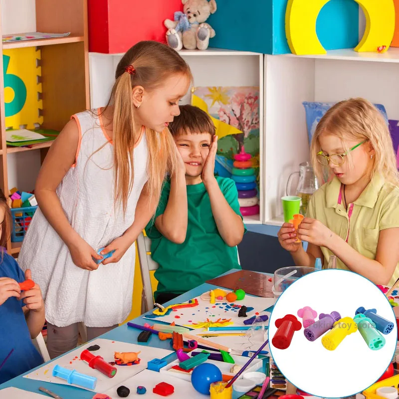 Creative Needle Tube Extruders Play Dough Accessories Molds Kids Toddler DIY Art Crafts Toys Clay Extrusion Dough Model Tools 2