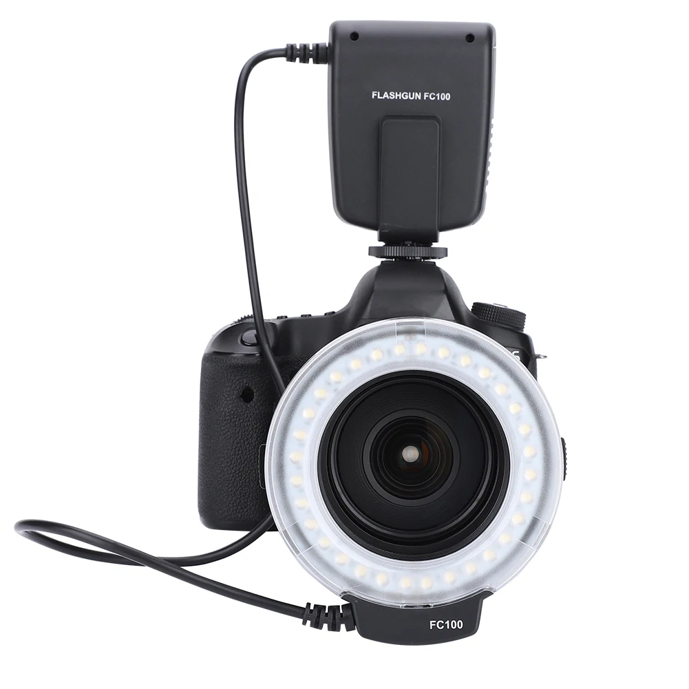 Camera Ring Flash FC-100 Portable Universal LED Ring Flash Video Camera Fill Light Kit Photography Accessor DSLR