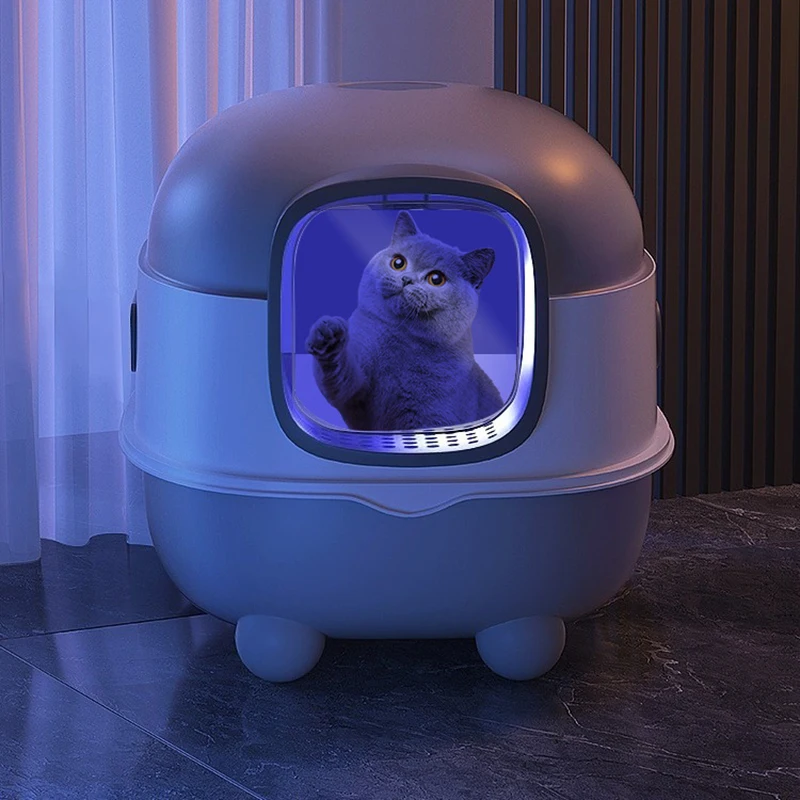 Toilet-Smart-Sand-Cat-Litter-Box-Automatic-Closed-Bathroom-Bed-Cat ...