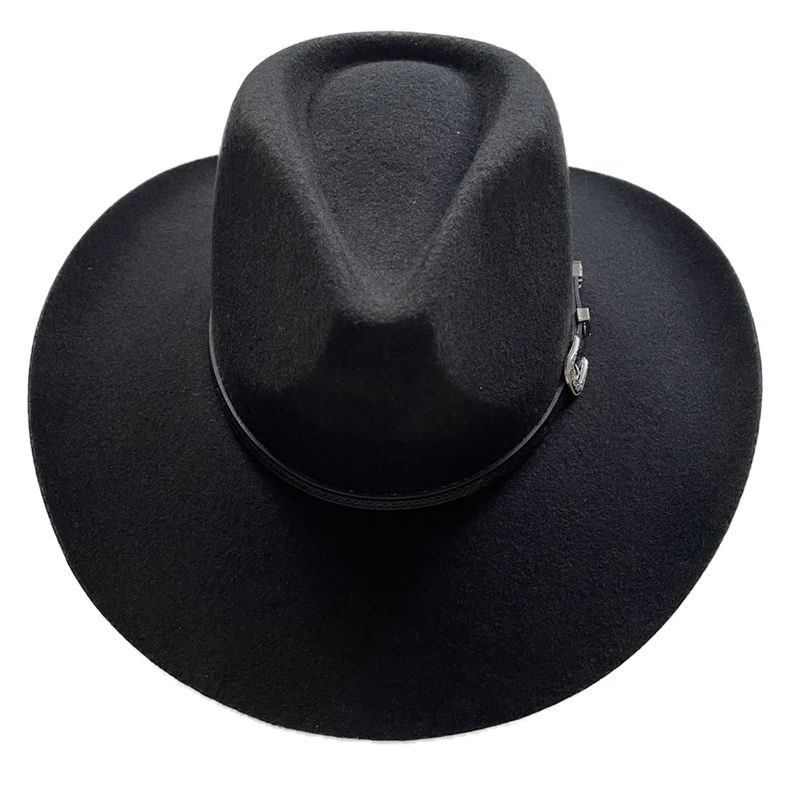 

Cowboy Hats for Men Women 100% Wool Felt Western Outback Gambler Hat Crushable Classic Pinch Front Wide Brim Fedora Hat