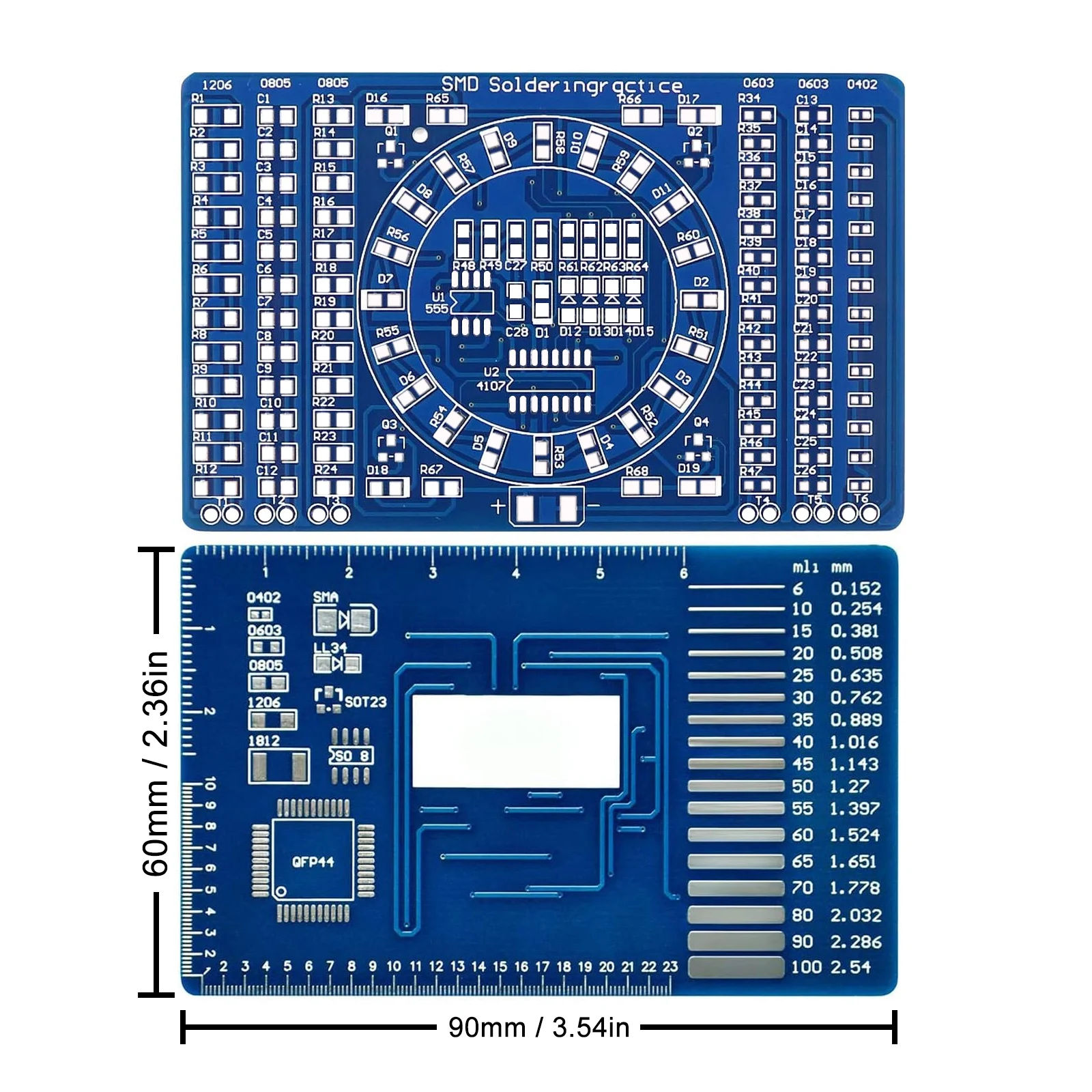 납땜 실습 SMD 회로 기판 LED 전자 SMT 부품 DIY PCB 키트 프로젝트 도구 기본 납땜 키트