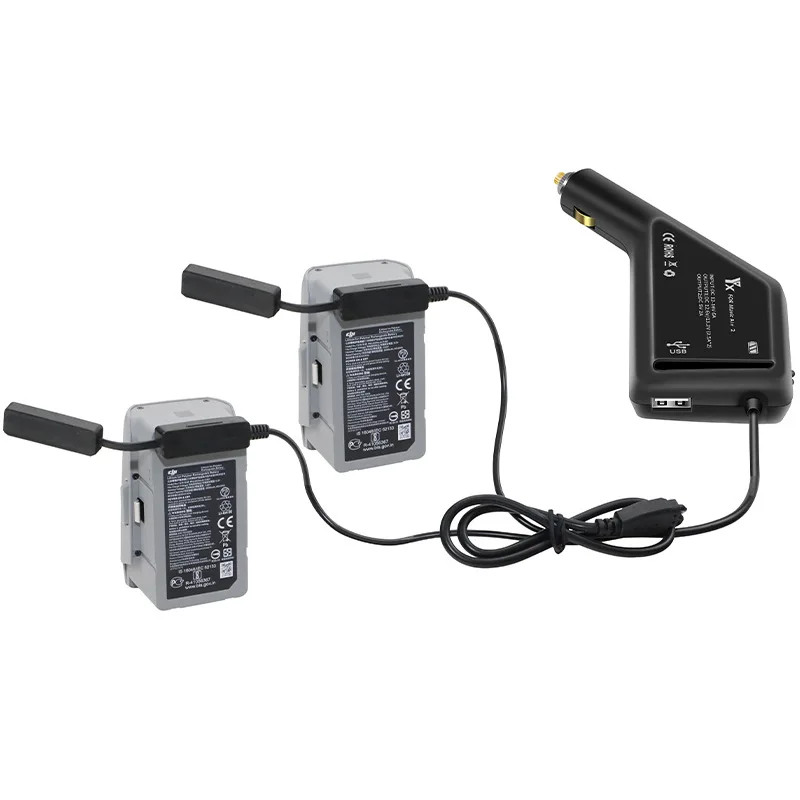 Chargeur rapide 2 batteries + USB pour DJI Air 2/Air 2S - 3 en 1 voiture