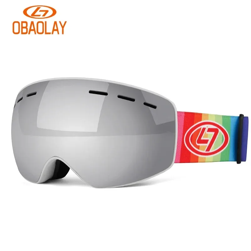 

OBAOLAY Children Ski Goggles Snowboard Glasses Double Glasses Lens Anti Fog Anti UV Best Snow Sports Glasses