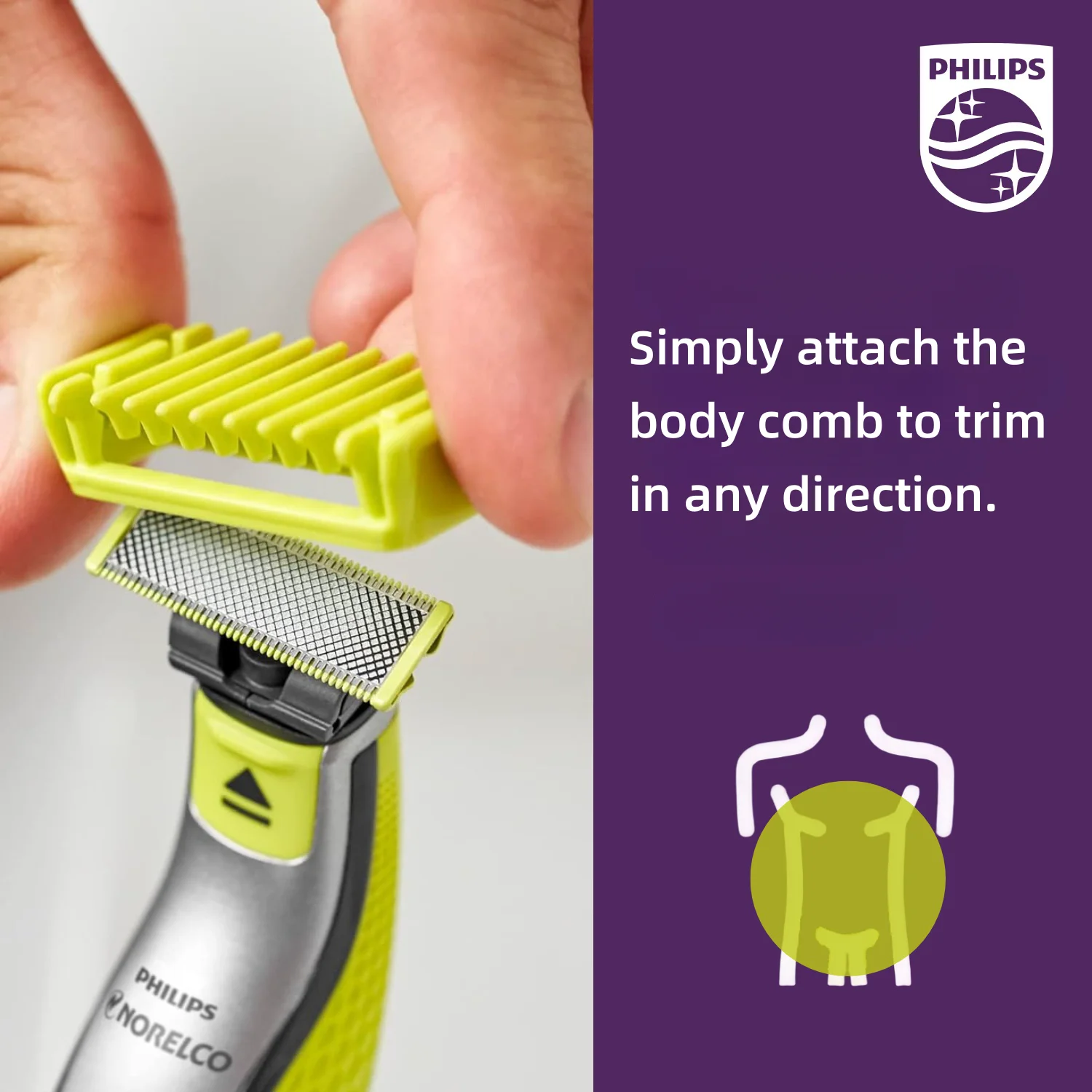 Philips Norelco OneBlade QP2630 Electric Shaver Wet & Dry Double Sided Blades Contour-following technology