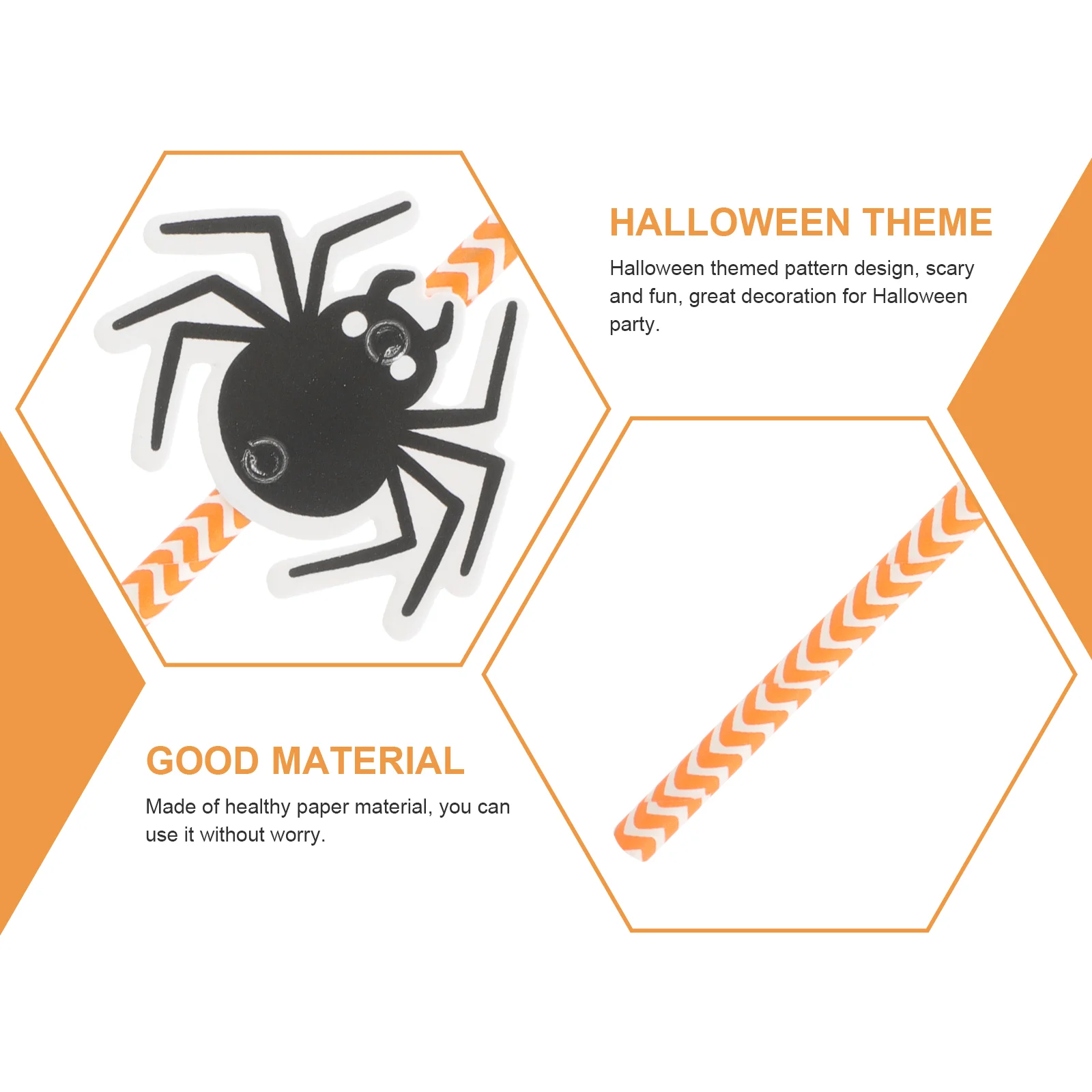 24 Pcs Spider Straw Inserts Halloween Party Supplies Drinking Straws Paper Decorations Cake Photo Props Unique Fun Accessories