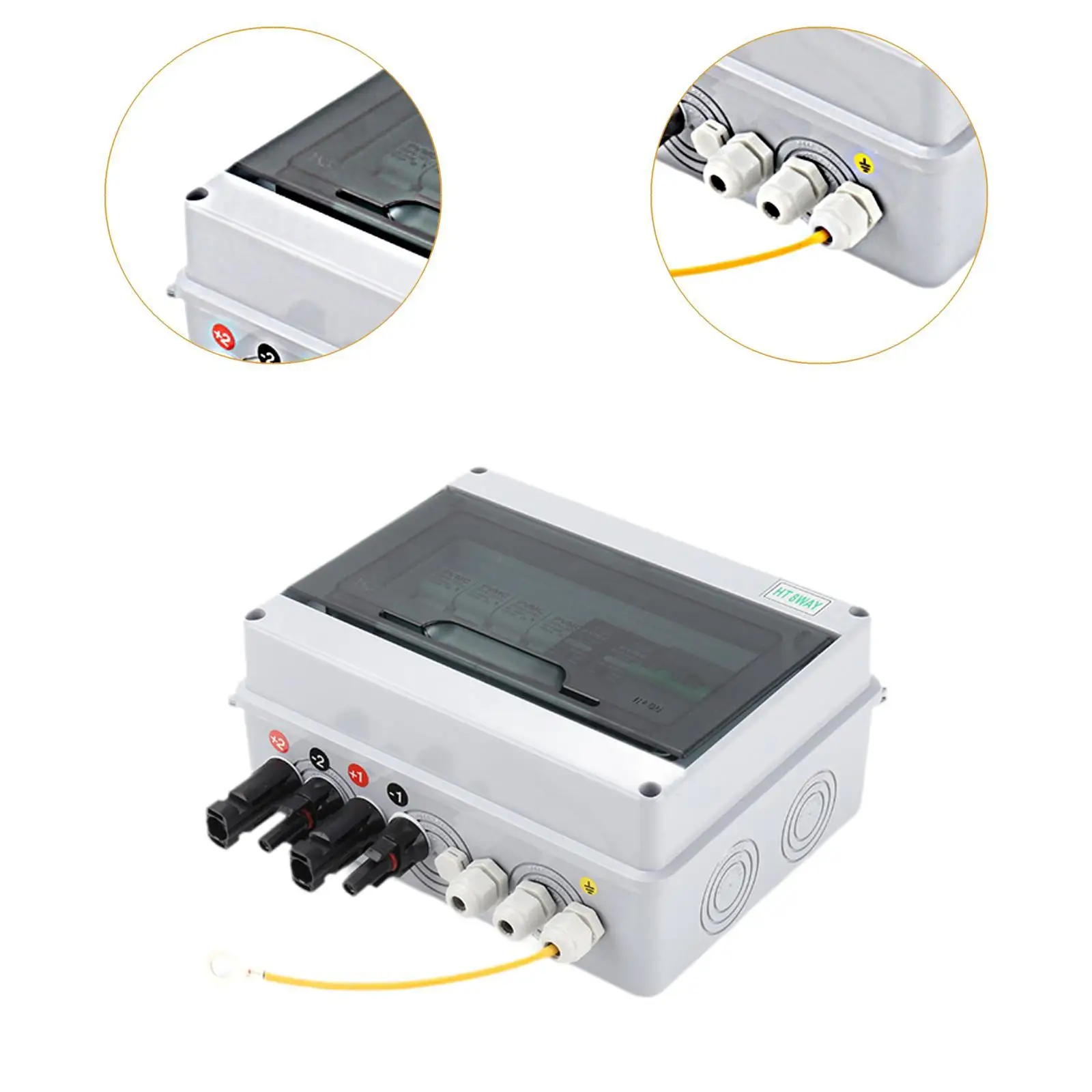 Solar Pv Combiner Box Sealed Dustproof DC 600V Fuse Mcb SPD for Car Industry
