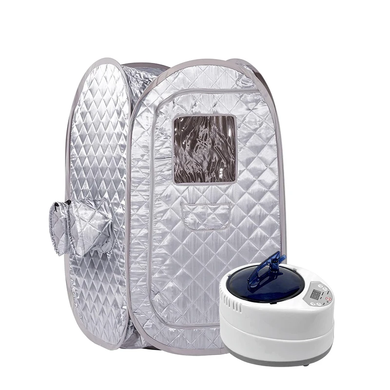 เต็นท์ซาวน่าไอน้ําแบบพกพาซาวน่าอบไอน้ําส่วนบุคคลสปาสําหรับการบําบัดดีท็อกซ์พร้อมเครื่องนึ่งขนาด 2 ลิตร 1