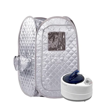 เต็นท์ซาวน่าไอน้ําแบบพกพาซาวน่าอบไอน้ําส่วนบุคคลสปาสําหรับการบําบัดดีท็อกซ์พร้อมเครื่องนึ่งขนาด 2 ลิตร 1