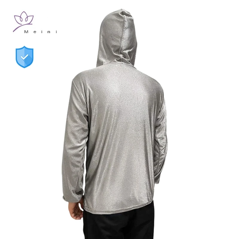 Electromagnetic radiation protective silver fiber unisex sport underwear New energy vehicle EMR shielding hooded sweatshirt