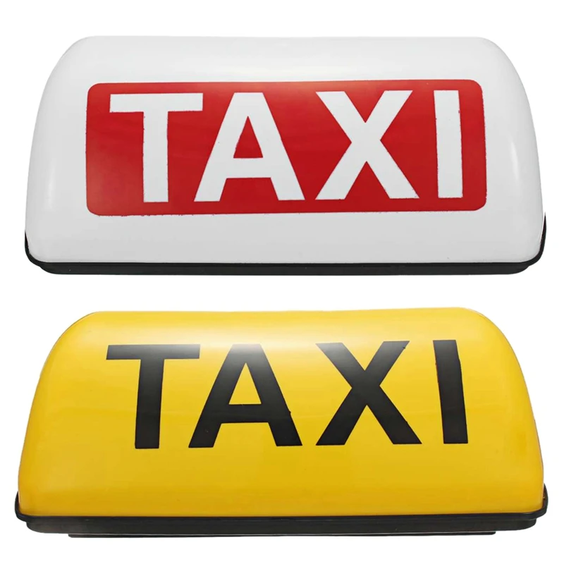 

2 Pcs 12V Waterproof Top Sign Magnetic Meter Cab Lamp Light LED TAXI Signal Lamp-Yellow & White