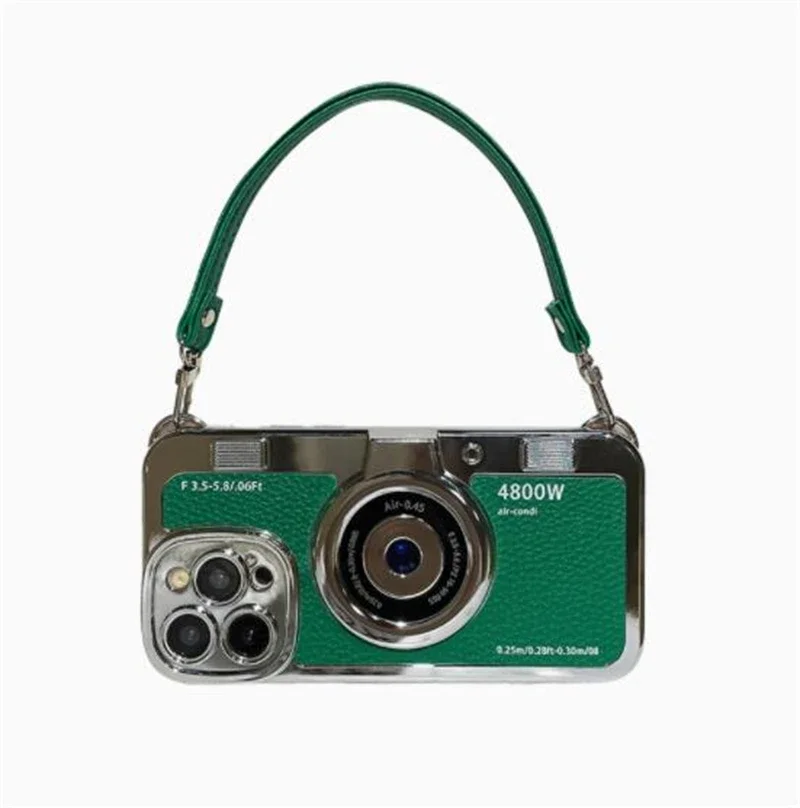 Vintage-Inspired TPU Soft Phone Case with Crossbody Strap Cover