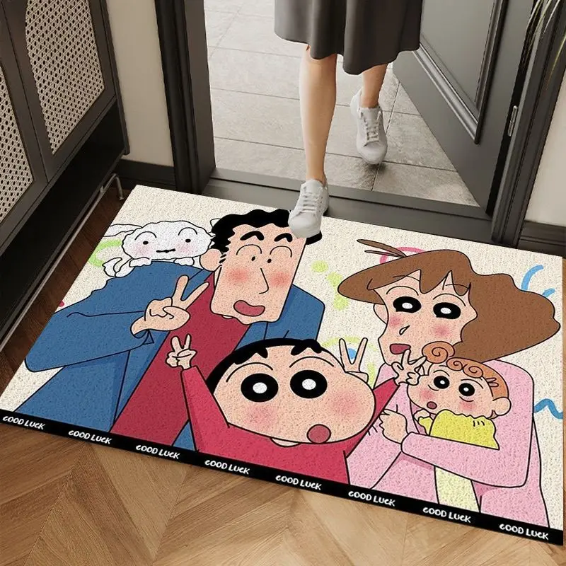 

Милый коврик для входного пола, милый мультяшный карандаш Shinchan, аниме фигурка арпета, коврик для двери, ног, пылезащитный толстый ковер