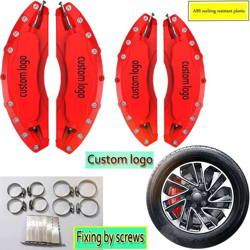 KUNBABY 4 Or 2PCS Melting Resistant Plastic Brake Caliper Cover Fix By
