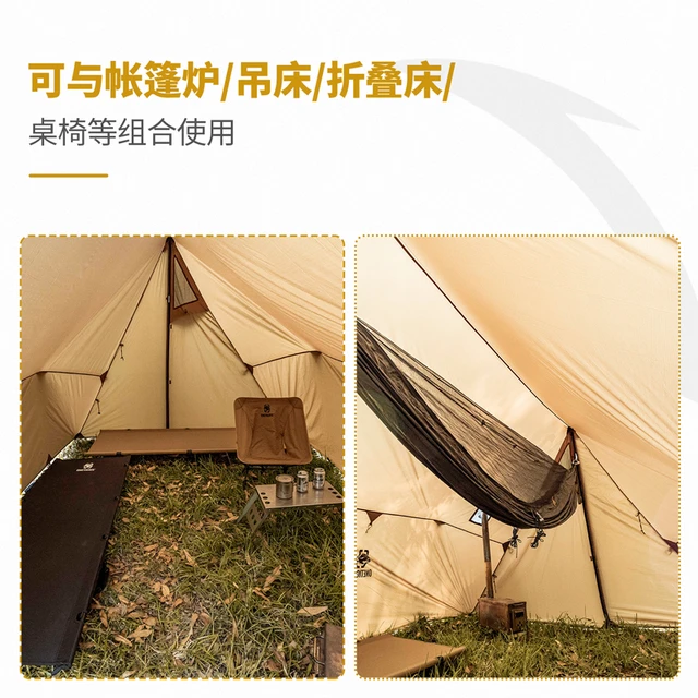 One Tiger Wilderness Cabin hammock heat tent outdoor living room tent  rainproof ventilation multi-person camping chimney tent - AliExpress