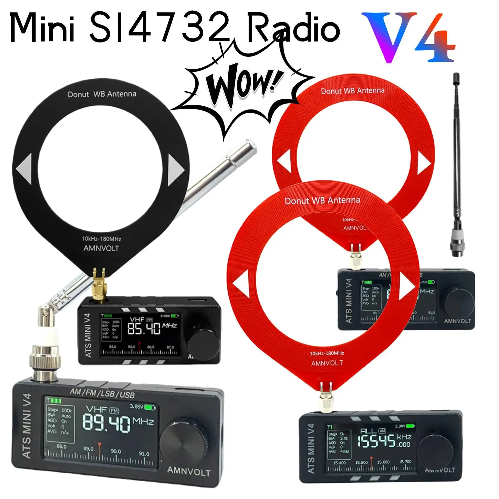 Máy Thu Thanh Di Động AMNVOLT V4 ATS MINI Si4732 DSP, Radio Transistor Máy Thu Thanh Di Động AMNVOLT V4 ATS MINI Si4732 DSP, Radio Transistor