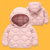 Children's Light Hooded Jackets Boys Girls Down Coats Baby Winter Warm Cotton Clothes Teen Autumn Solid Casual Outerwear 2-12Y