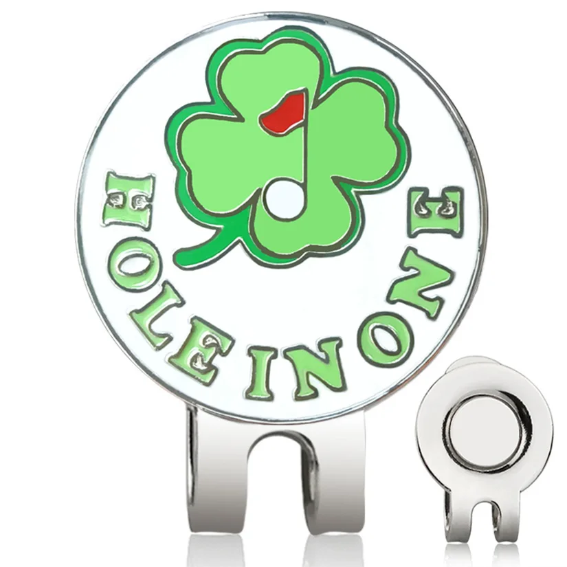 New Removable Golf Marker Brand Lucky Clover Green With Magnetic Cap Clip Golf Accessories Alloy Marker For Boys Girl Kids Gift