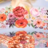JIANWU 50mm*200cm Flower Season Poems Series Vintage Floral Landscaping Material Collage PET Tape Creative Journal Stationery 2