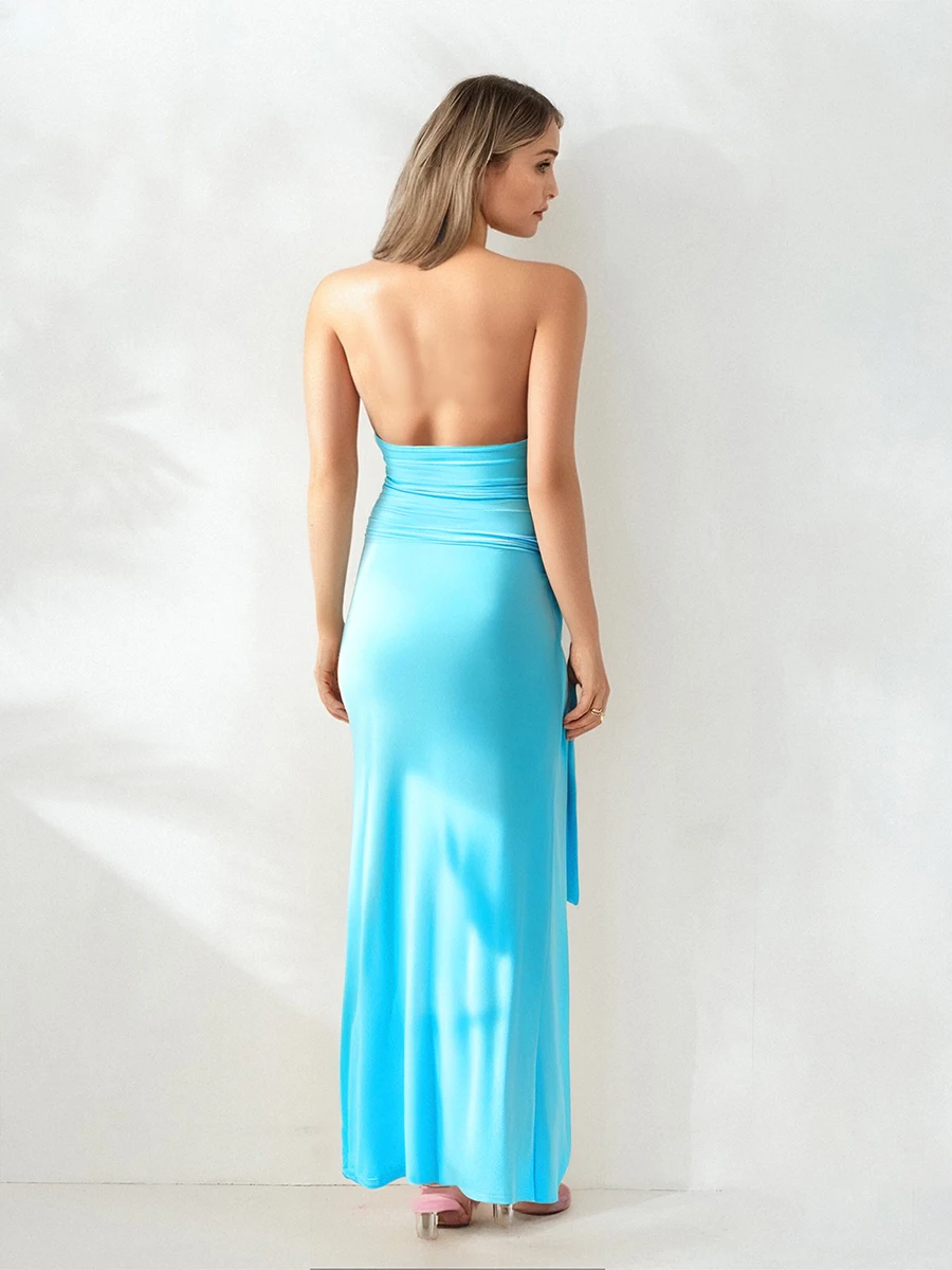 Elegant Off-Shoulder Midi Dress with Ruched Detailing and Flared Hemline for Wedding Guest Evening Event Prom