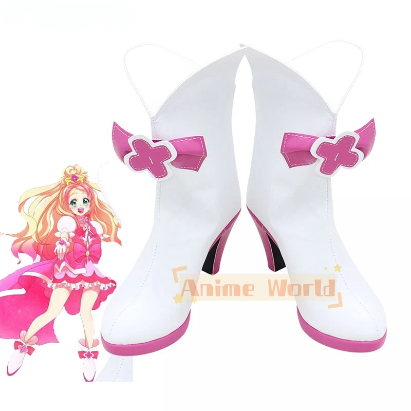 

KiraKira Cure Flora Cosplay Shoes Halloween Carnival Boots PU Leather Shoes Cosplay Prop Custom Made