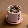 Pink Charcoal Tea Stove Boiler 650ml Teapot Ceramic Soda Glaze High temperature 20cm Baking net Fireplace One set 3