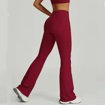 New Flare Leggings Yoga Pants Women High Waist Wide Leg Pants Women Gym Workout Fitness Sports Flared Pant Latin Dance Trousers