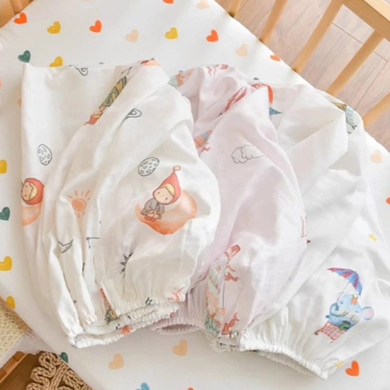 9 Styles Soft & Breathable Cotton Baby Crib Fitted Sheet 140*70cm Cartoon Printing Mattress for Infants Bed Accessories