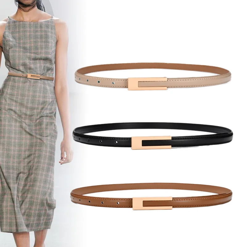 Retro Thin Belt Women's Black Simple All-match Pants Belt Decoration with Skirt Suit Jeans Belt Designer High Quality Waistband