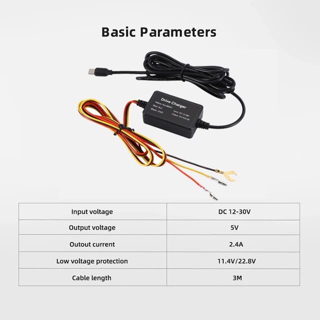 70mai Hardwire Kit Parking Surveillance Cable Only For Original 70mai Dash  Cam M500 24h Parking Monitor Power Line - Battery Jump Cable - AliExpress