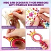 Wooden Toy Mirrors Handheld Crafts Boxwood Princess Birthday Party Decorations Child 4