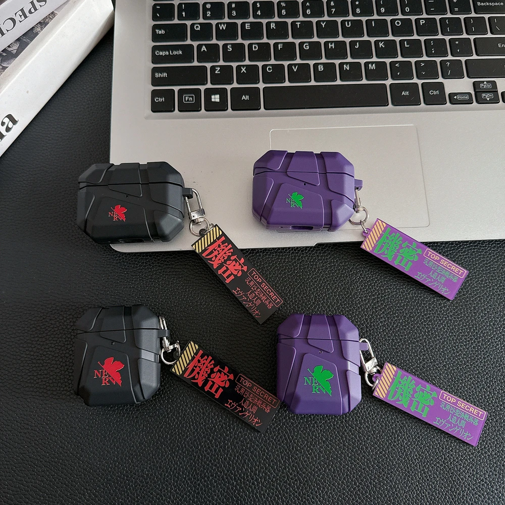 EVANGELION EVA Anime Earphone Protective Soft Case with Pendant