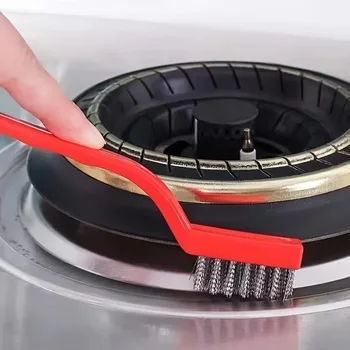 3Pcs Crack Cleaning Brush Cooker Bottom Brush Wire Brush Gas Stove Cleaning - Easily clean your range hood stove etc.