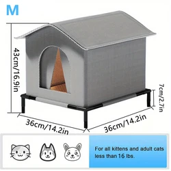 Cozy Waterproof Winter Shelter: Foldable Pet Cave with Mat (36X36X36CM)