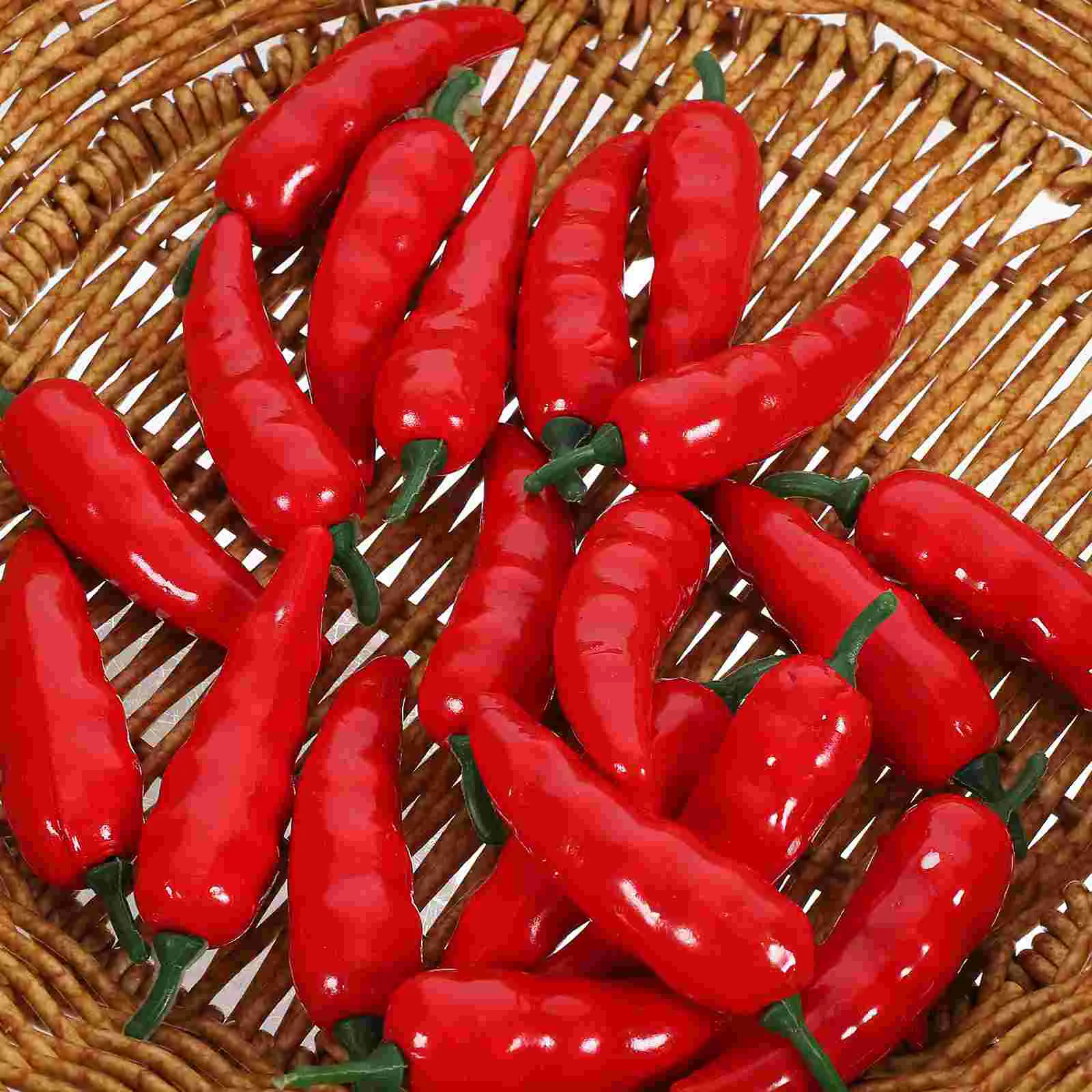 Food Model 20pcs Mini Artificial Chili Pepper Decors Fake Simulation Photography Props