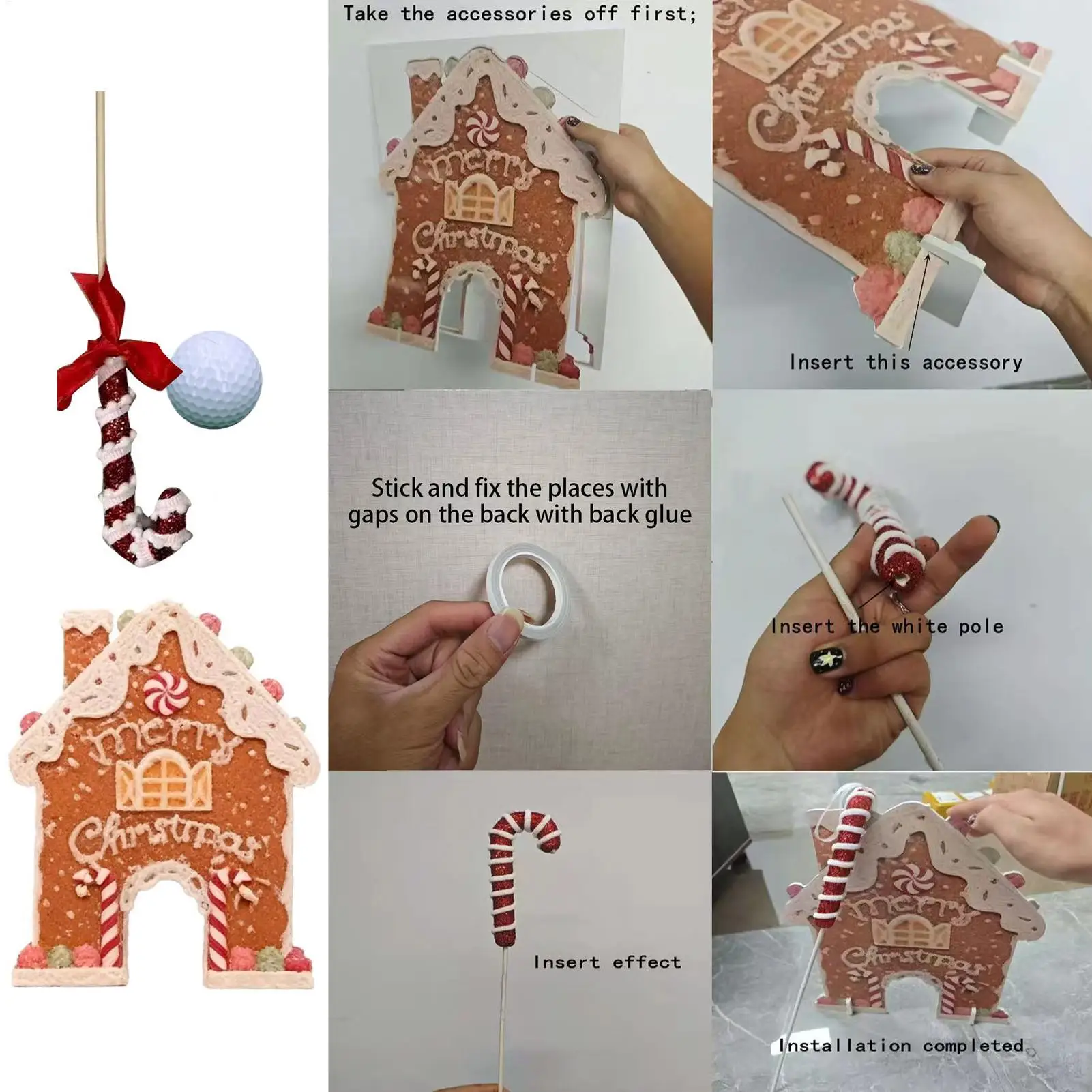 2026 new Gingerbread Golfs Game Set Mini Golfs Practice Set for Christmas Game Xmas Indoor Family Game for Kids Adults