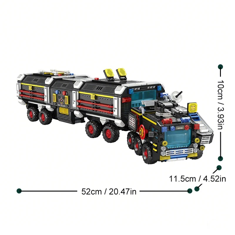 Large Military Building Blocks Set Base Vehicle Armored Car Battle Truck Police