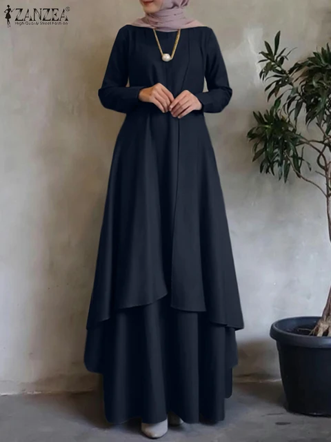Autumn Fashion Muslim Dress Women Long Sleeve Abaya 6 Autumn Fashion Muslim Dress Women Long Sleeve Abaya 6