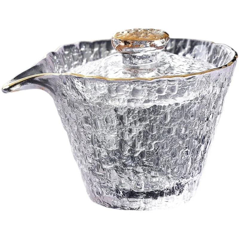 Heat Resistant Glass Cover Bowl Large Tea Bowl Non Scalding Single Gaiwan Anti Scalding Tea Cup Kungfu Set Grab Teapot Set