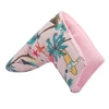 Premium PU Leather Pink Hawaiian Style Printing Magnetic Closure Golf Blade Mallet , Half Mallet , Square Mallet Putter Cover 3