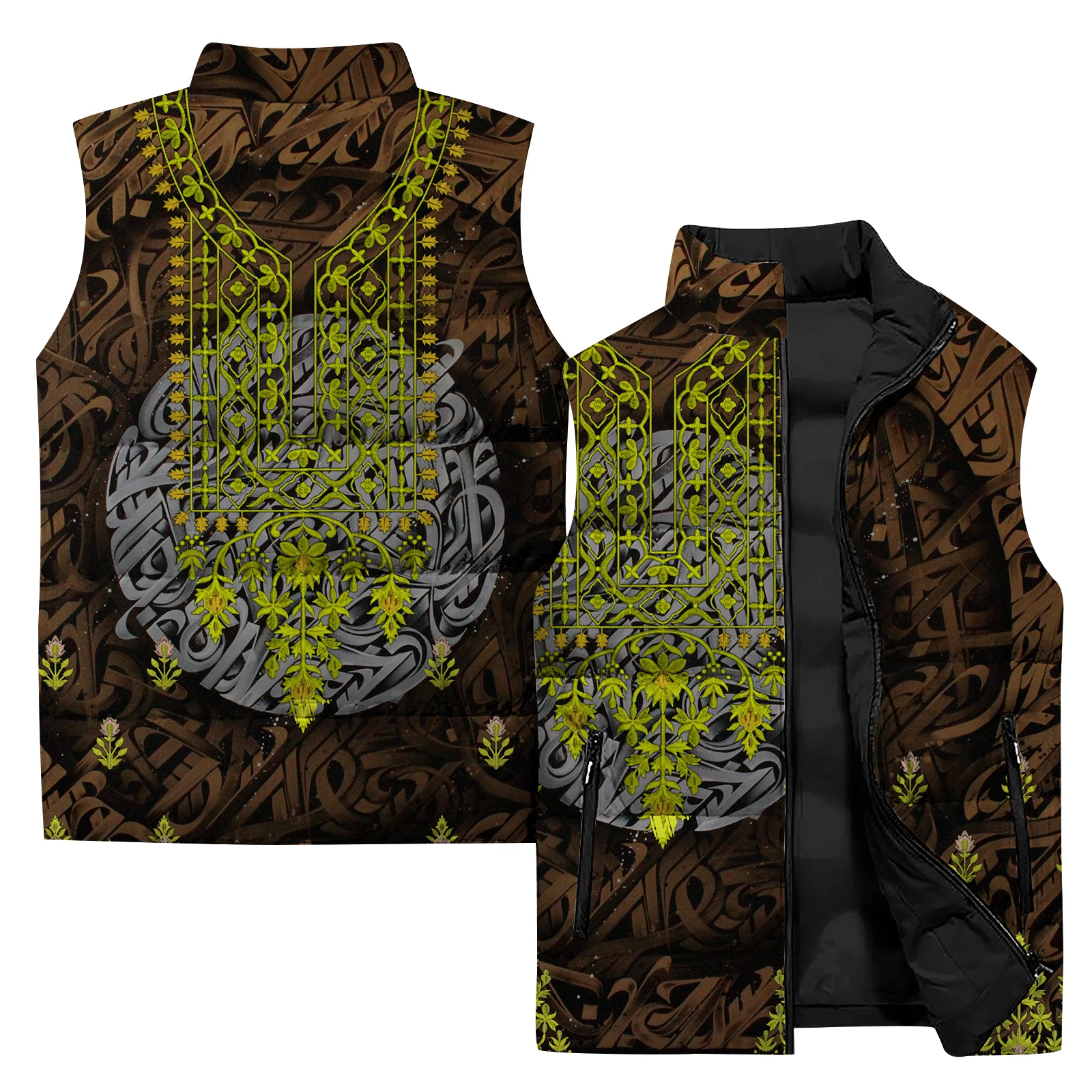 thumbnail image 1 of Chaqueta sin mangas de invierno con estampado de animales en 3D para hombre, chaqueta informal de moda con cremallera, chaleco cálido para deportes al aire libre, chaqueta para correr para hombre, 1 of 5
