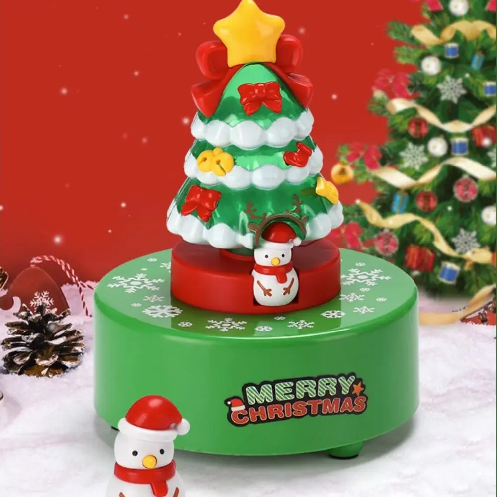 

Рождественская елка, Рождественская елка, музыкальная шкатулка, вращающаяся Музыкальная шкатулка со снеговиком, пластиковая Милая подсветка, Музыкальная шкатулка со снеговиком