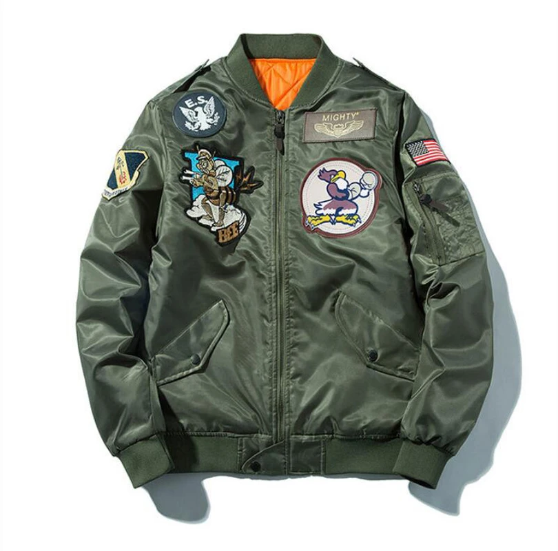 New Ma1 Army Green Military Ma 1 Flight Jacket Pilot Air Force Men Bomber  Jacket Stand Collar Printed Male Fashion SMC0411 5|pilot air force|flight  jacketmens bomber jacket - AliExpress