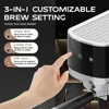 Machine 20 Bar，Espresso Coffee Maker with Milk Frother Steam Wand, Stainless Steel Coffee Machine 4