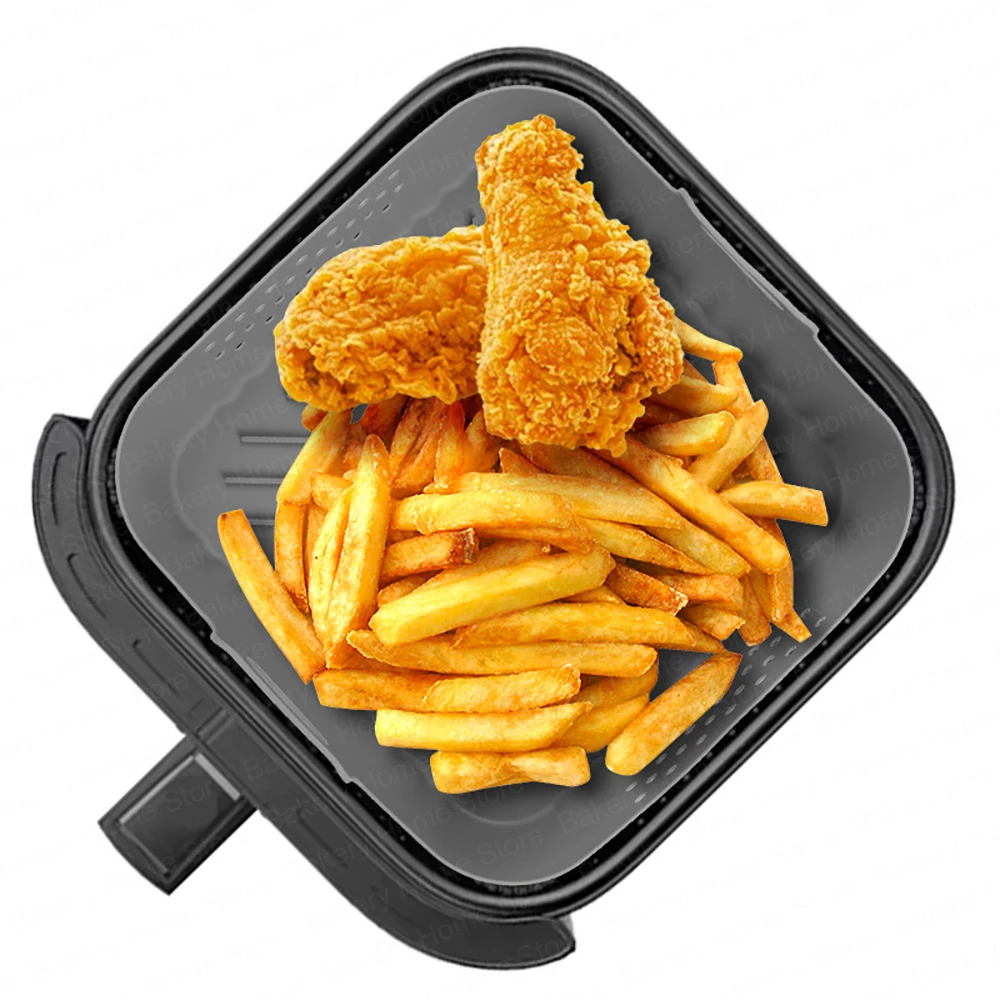 Silicone Air Fryer Liners – 2 Pack 9" Square Reusable Baking Mats For Ninja, Philips & More