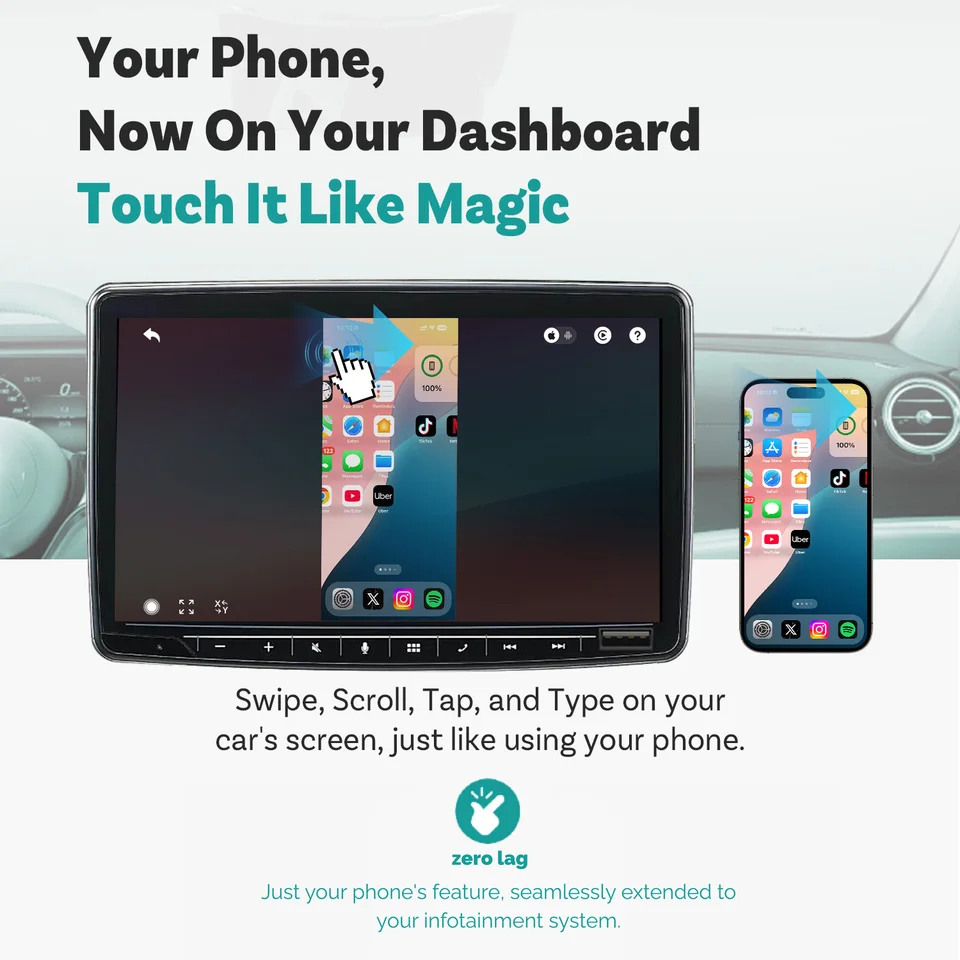 Ottocast ミラータッチ ワイヤレス CarPlay 双方向制御 プラグアンド