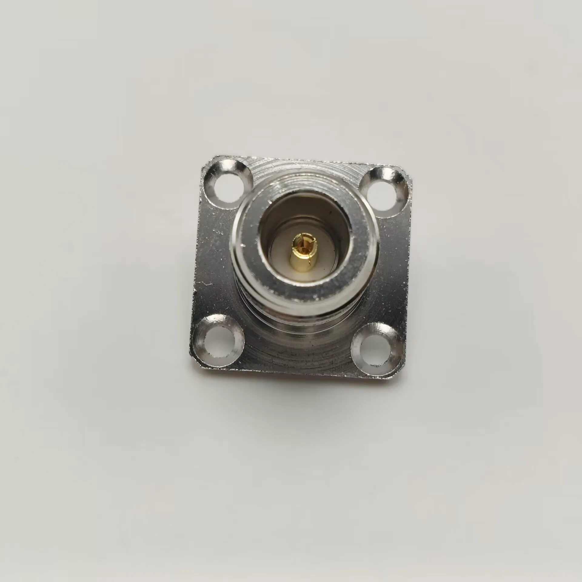 10PCS new Connector N female jack 4-hole 25.4mm flange solder panel mount straight RF Coaxial Adapter rf coaxial connector