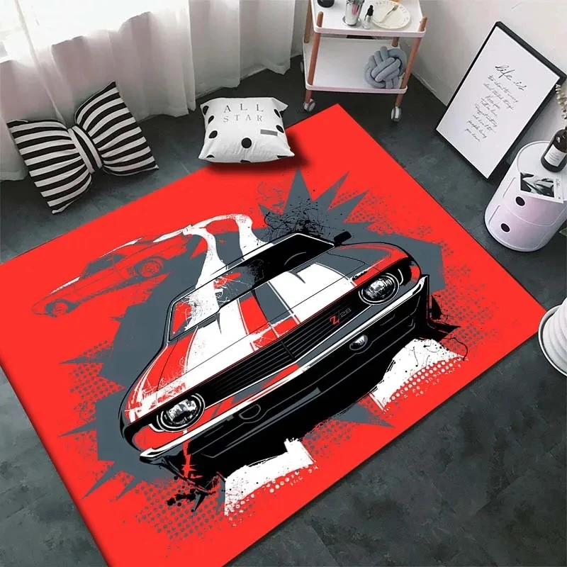 Classical Racing Car Carpet for Living Room Home Decorations Sofa Table Large Area Rugs Boys Room Non-slip Carpet Car Floor Mat decorative carpet,non slip carpet
