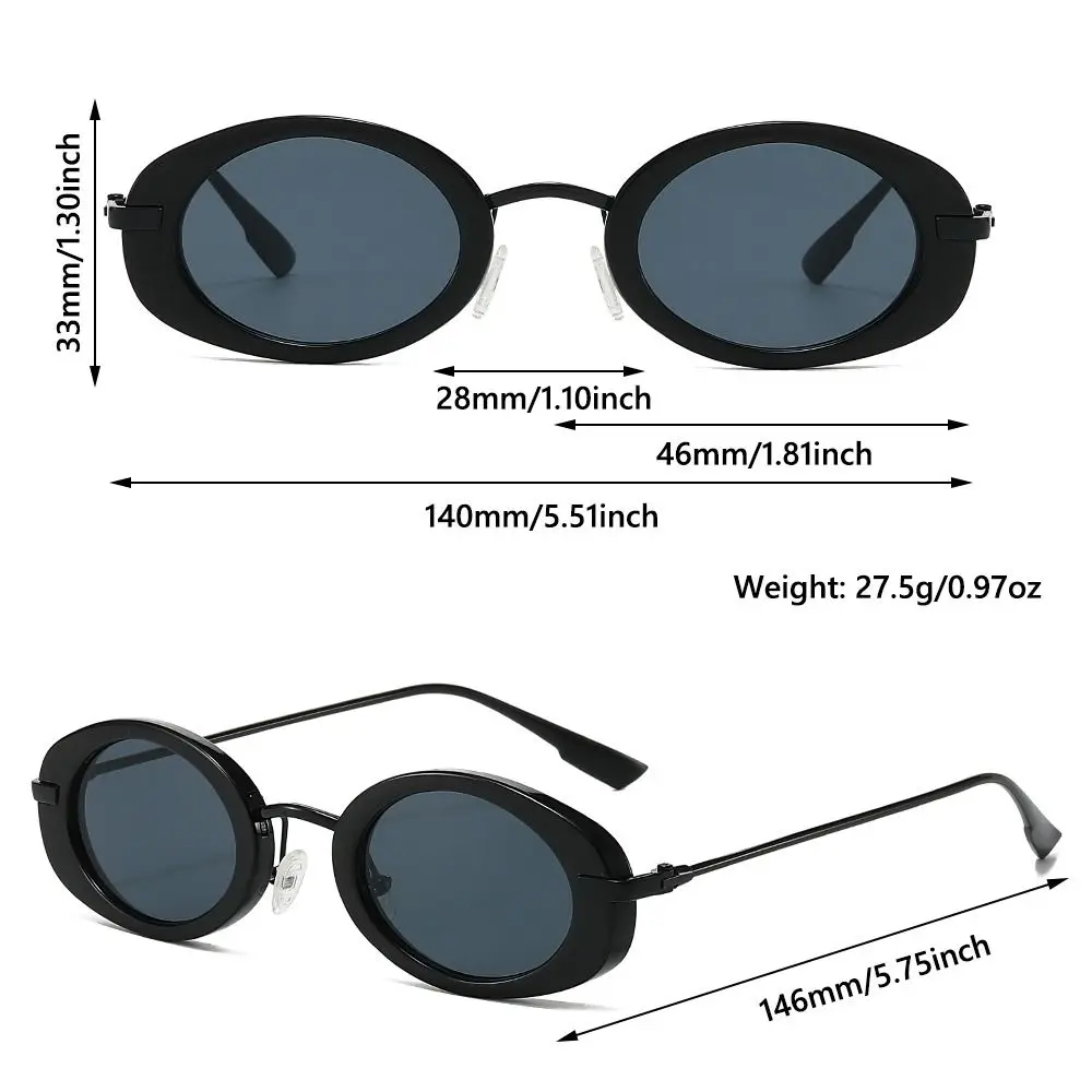 야외용 레트로 타원형 선글라스 UV 보호 운전용 여성 선글라스 비치웨어 트렌디 패션 여름용 선글라스 여성 & 남성용