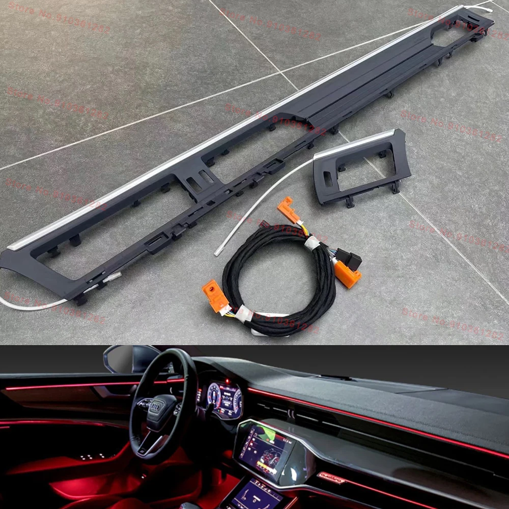 

Автомобильная светодиодная отделочная панель для Audi A6, A7, C8, 2019-2021, внутренняя отделочная панель для кондиционирования воздуха, 30 цветов, окружасветильник свет, оригинальная установка
